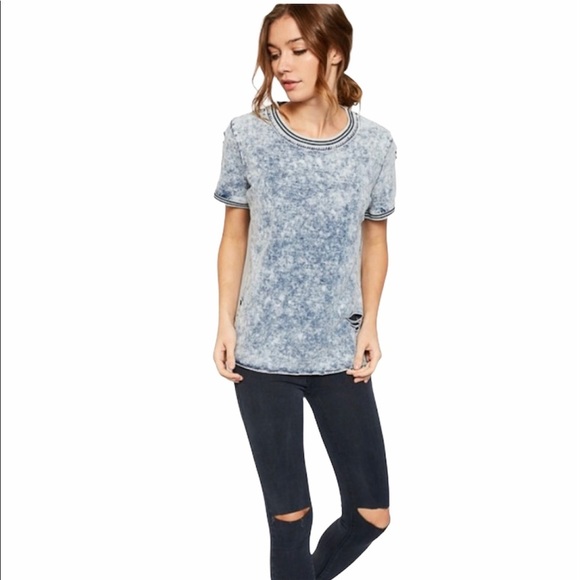 Distressed Denim T-Shirt - Picture 2 of 4